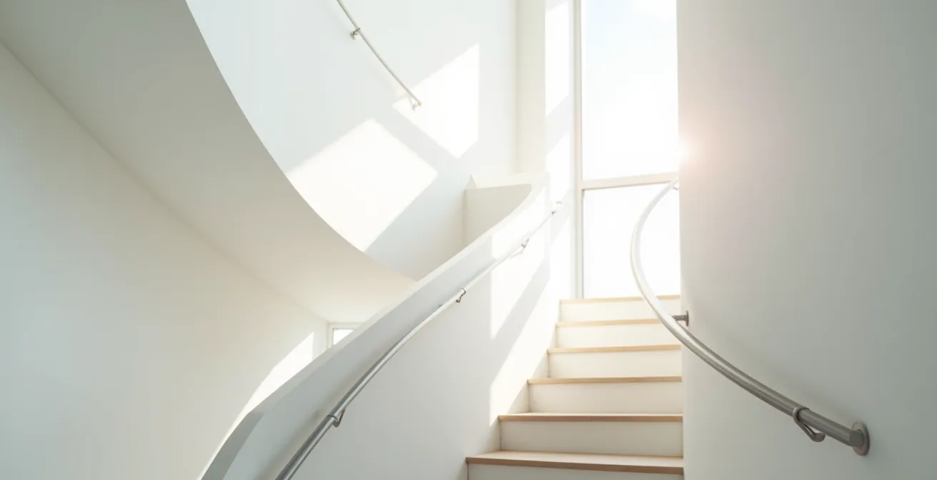 Vue architecturale d'un escalier moderne avec rampe élégante